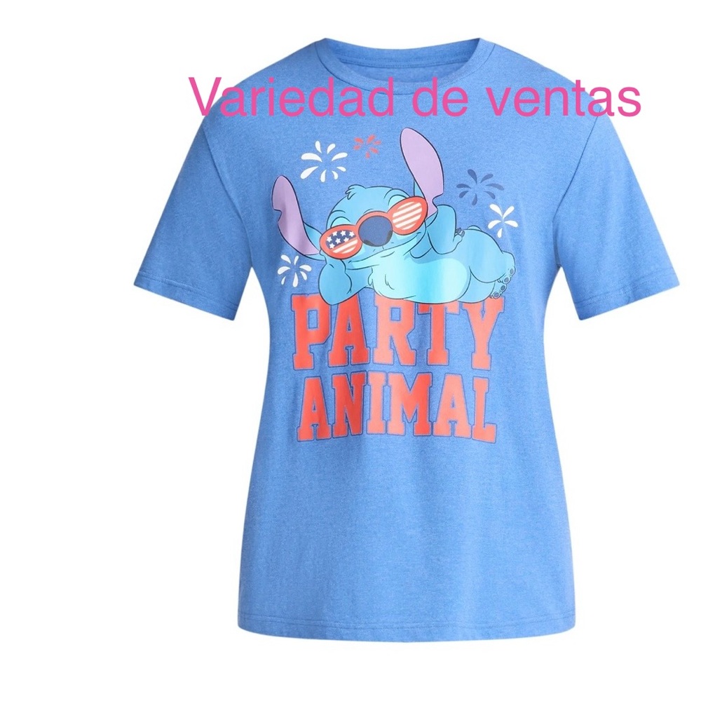 Blue Party Animal Graphic T-Shirt